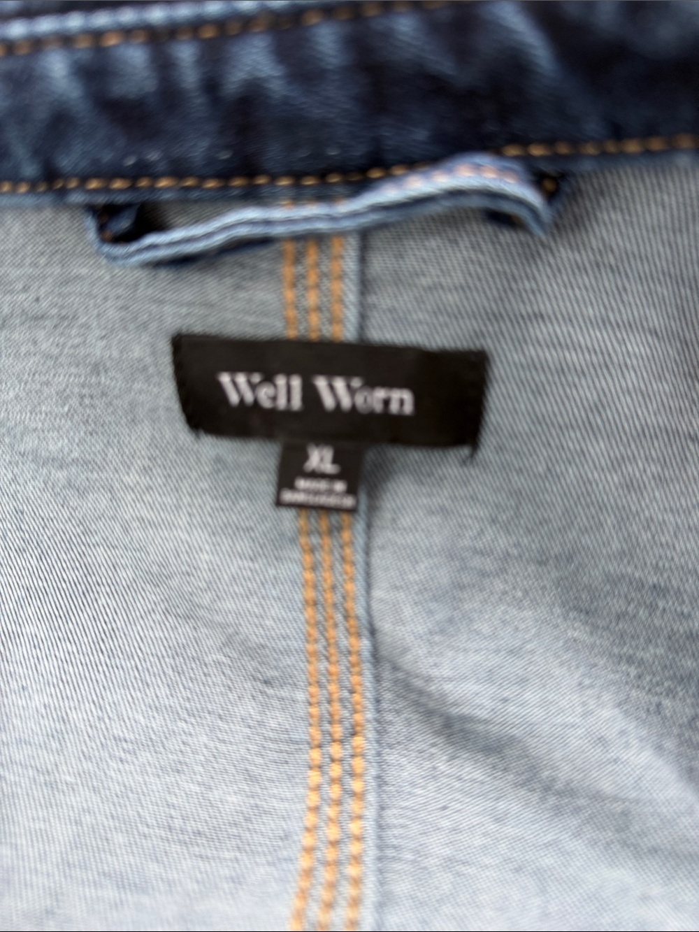 Well Worn women’s Light Blue Jean jacket xl - Picture 3 of 8